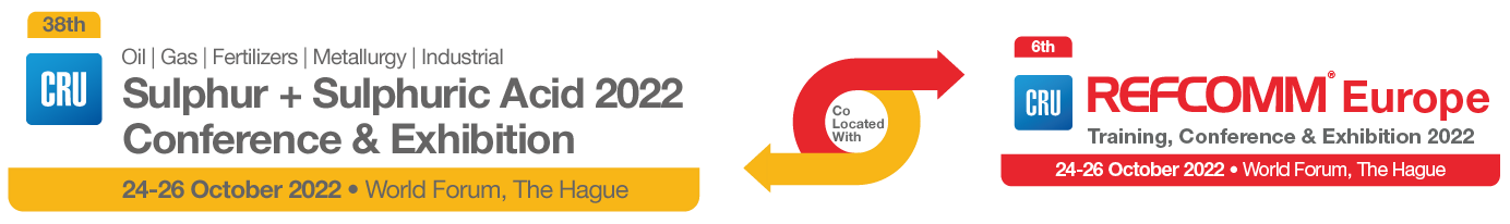 Voovio to join the CRU Sulphur + Sulphuric Acid 2022 from 24 - 26 October 2022